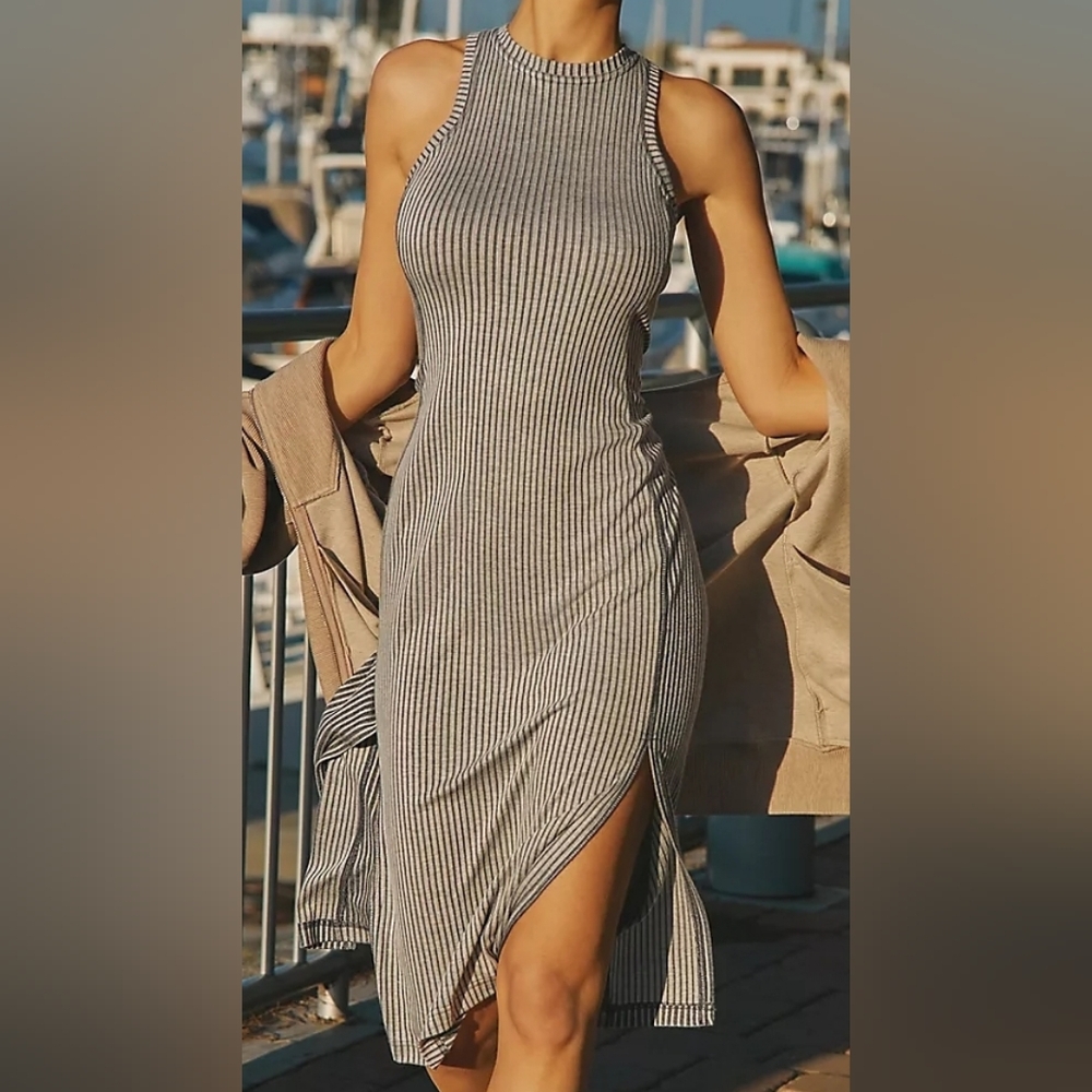 Anthropologie Daily Practice lime out midi